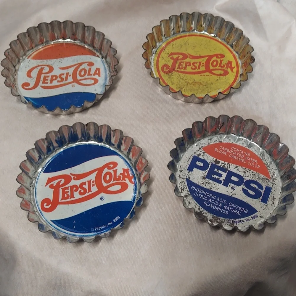 Vintage 2000 Pepsi Cola Coaster Set Retro Soda Pop Barware 4